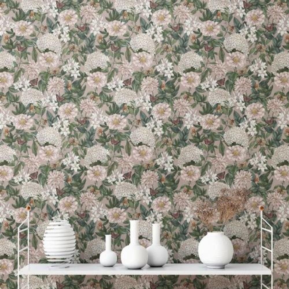 Papel De Parede Famous Garden Floral Bege 394262