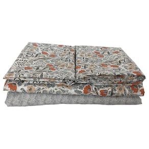 ogo de Cama Solteiro Cazza Microfibra Floral Duplo 3 Peças - Item Variado