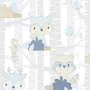 Papel De Parede Mondo Baby Fox Forest 13011 - Rolo 10m X 0,53m