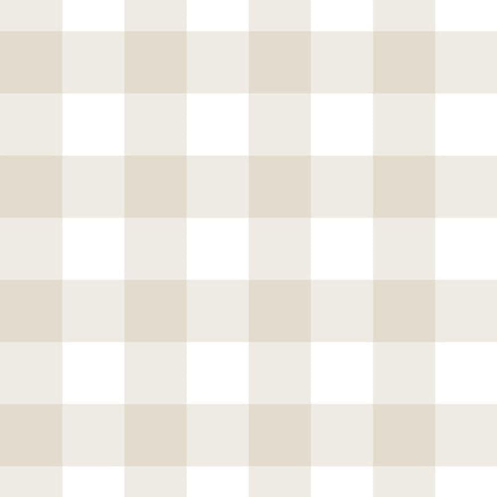 Papel De Parede Doce Estilo Xadrez Bege 82038