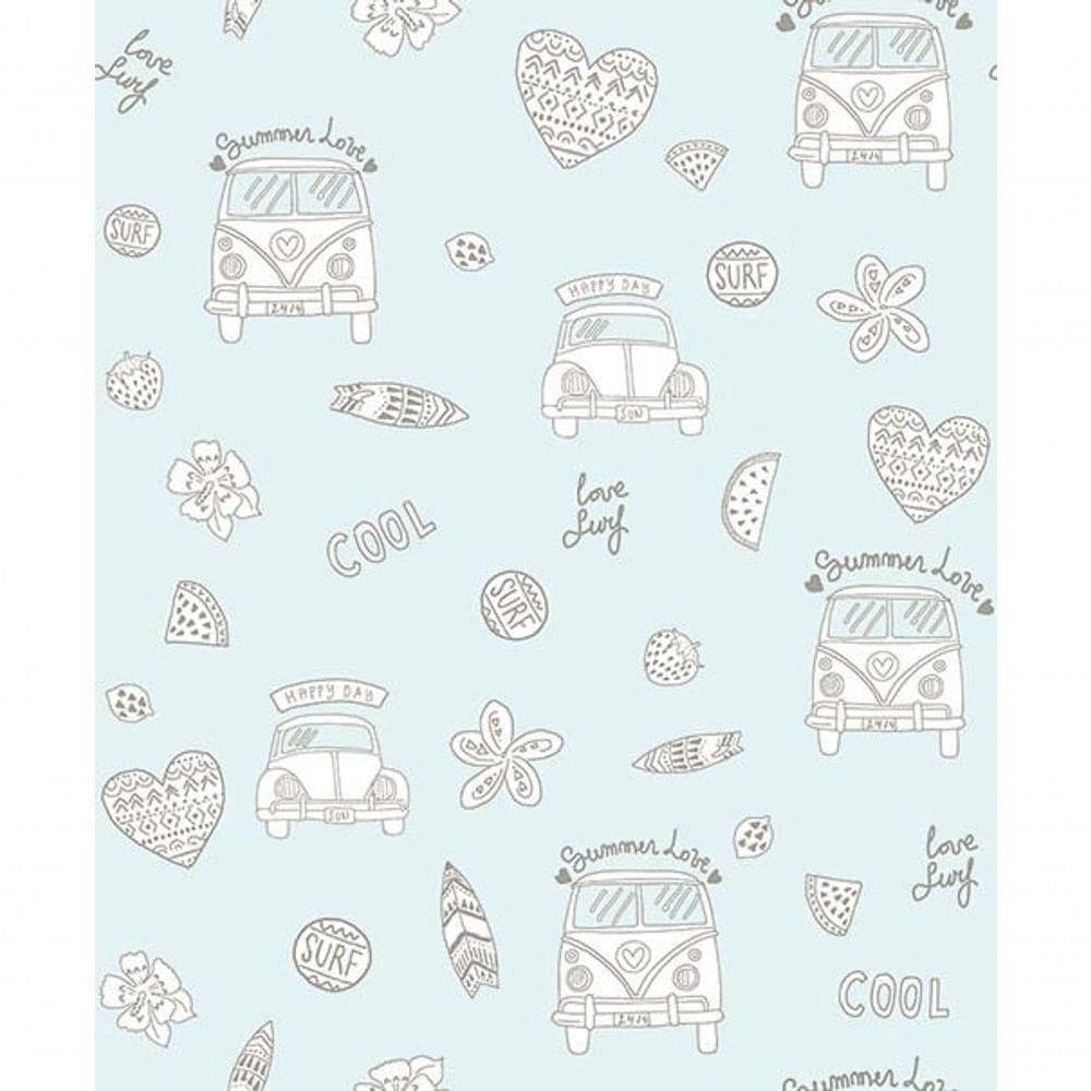 Papel De Parede Pure Kids Teens Hippie Kt68433 Tam. 4m² Papel De Parede Pure Kids & Teens Hippie Kt68433