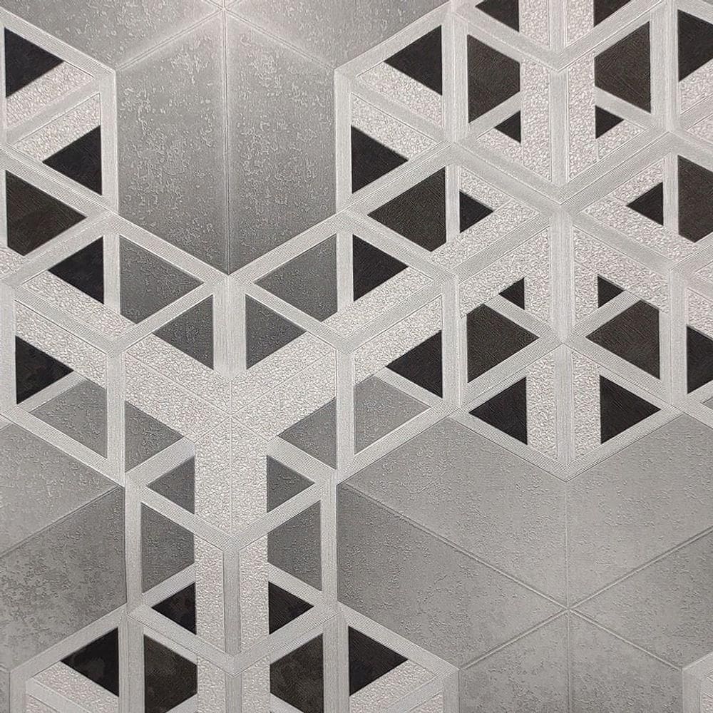 Papel De Parede Metropolis 3 Geométrico Cinza Mt300804r