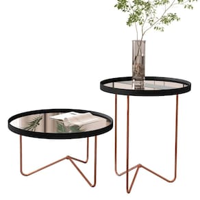 Jogo de Mesas Lechtestein Preto Bronze