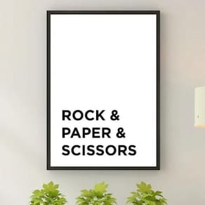 Quadro Decorativo Rock Paper E Scissors 24X18Cm - Com Vidro
