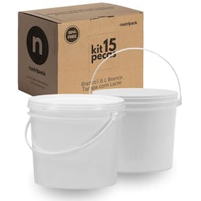 Balde Para Ração De Gato 1.8 Litros Branco 15 Pçs