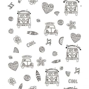 Papel De Parede Pure Kids Teens Hippie Kt68432 Tam. 4m² Papel De Parede Pure Kids & Teens Hippie Kt68432