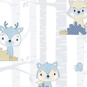 Papel De Parede Yoyo Ii Infantil Azul Yy205002r