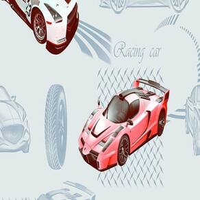 Papel De Parede Vince Carros Azul V1011-43