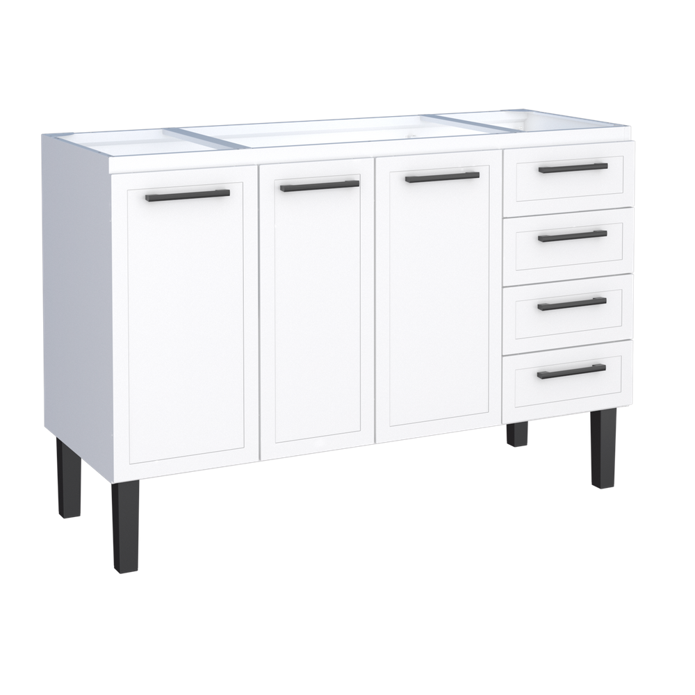 Gabinete Armario Cozinha Juno 1.50 Mt -3 Portas 4 Gavetas - 100% Aço -Cozimax - BRANCO