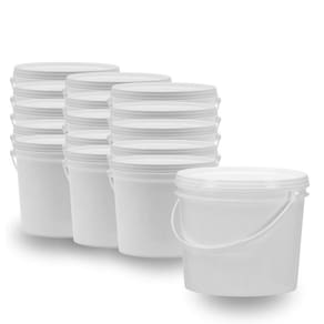 Balde Branco Para Isca Viva Plano 1.8 Litros 15 Pçs