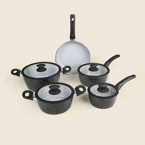 Jogo de Panela Volcano Indução Preto com 5 peças - BRINOX by A\CASA