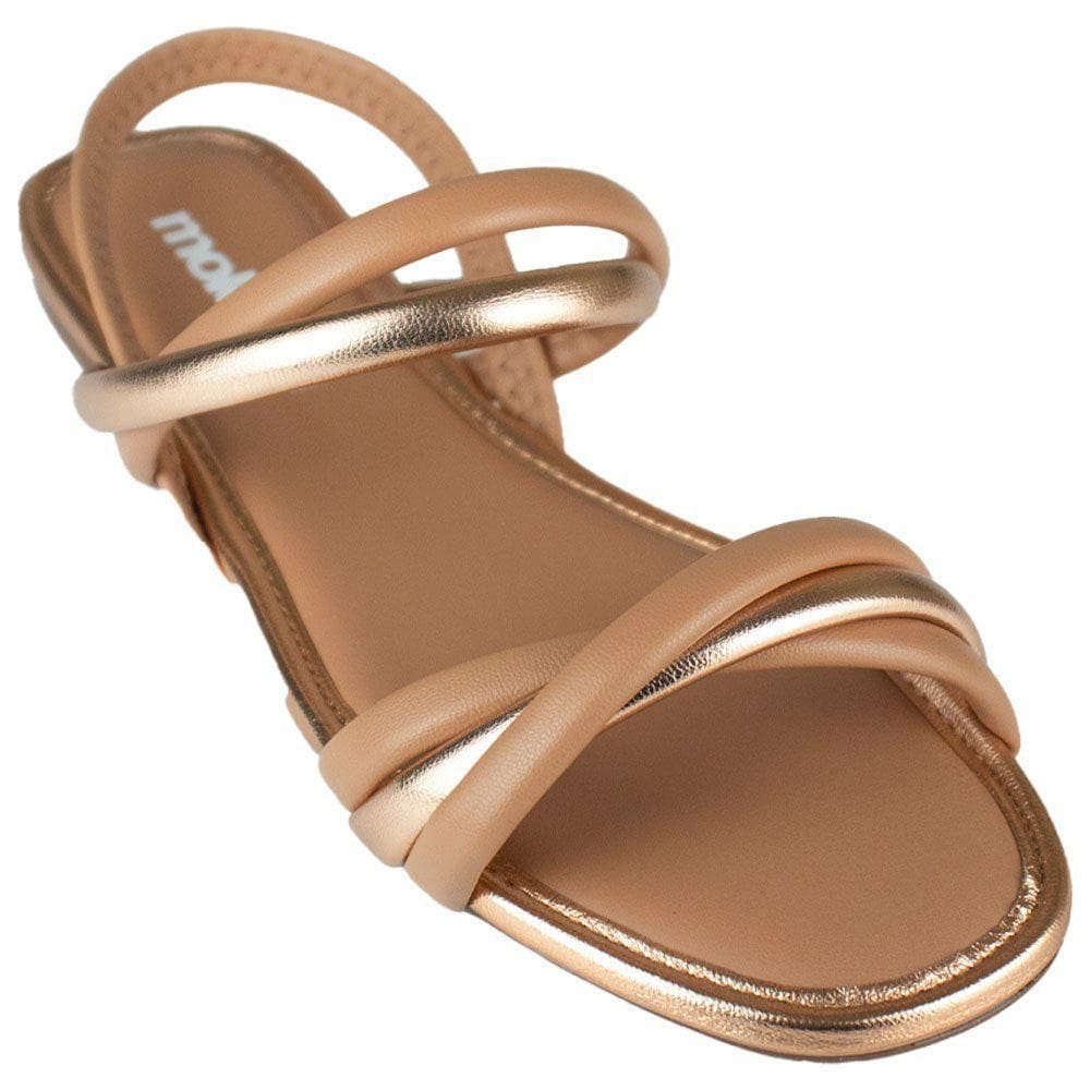 Sandália Feminina Moleca Rasteira Tiras Trançadas