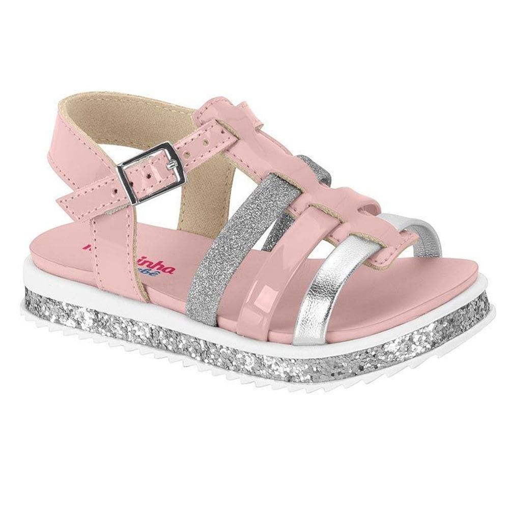 Sandália Infantil Menina Molekinha Flatform Com Brilho