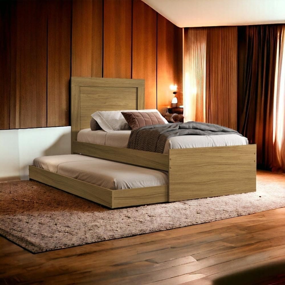 Cama Bibox Solteiro Luara Freijó com 02 Colchões Cambel