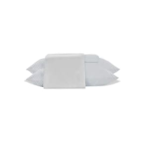 Jogo De Lençol Queen 4 Peças Toque De Seda 300 Fios Lençol Com Elástico Cinza Listras - Jolitex