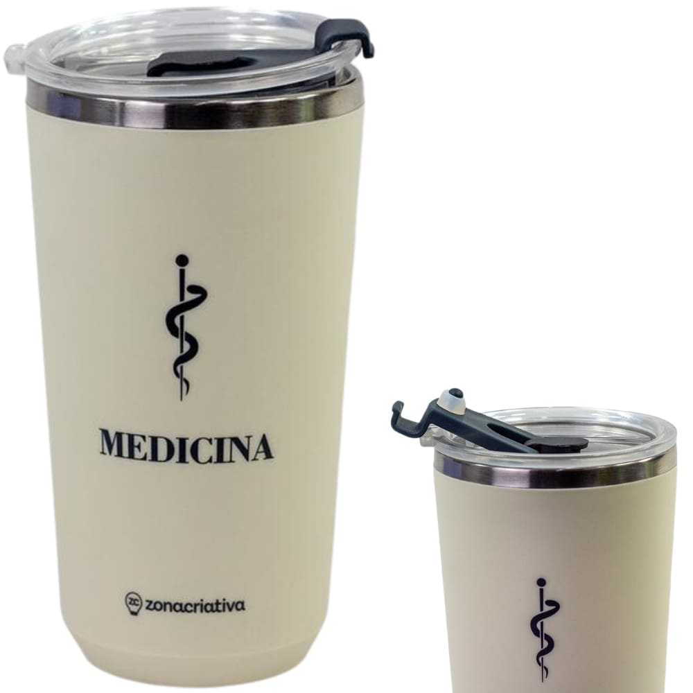 Copo Medicina Profissão Medico Medica Térmico Quente Gelado 500ml Com Tampa