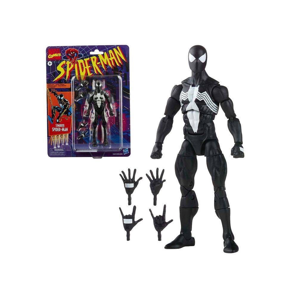 Boneco de ação Spider-Man Marvel Legends Symbiote de 15 cm com acc