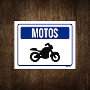 Placa De Sinalização - Entrada Estacionamento De Motos 27X35
