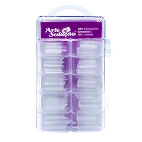 Tips Unhas Postiças Curvatura C Transparente Arte Sedução