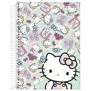 Caderno Univ 1 Matéria 80Fls Hello Kitty Verde Claro Jandaia