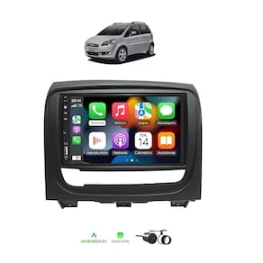 Kit Multimídia Idea 2013 / 2015 Mold Preta 7 Pol CarPlay AndroidAuto - FirstOption 8100