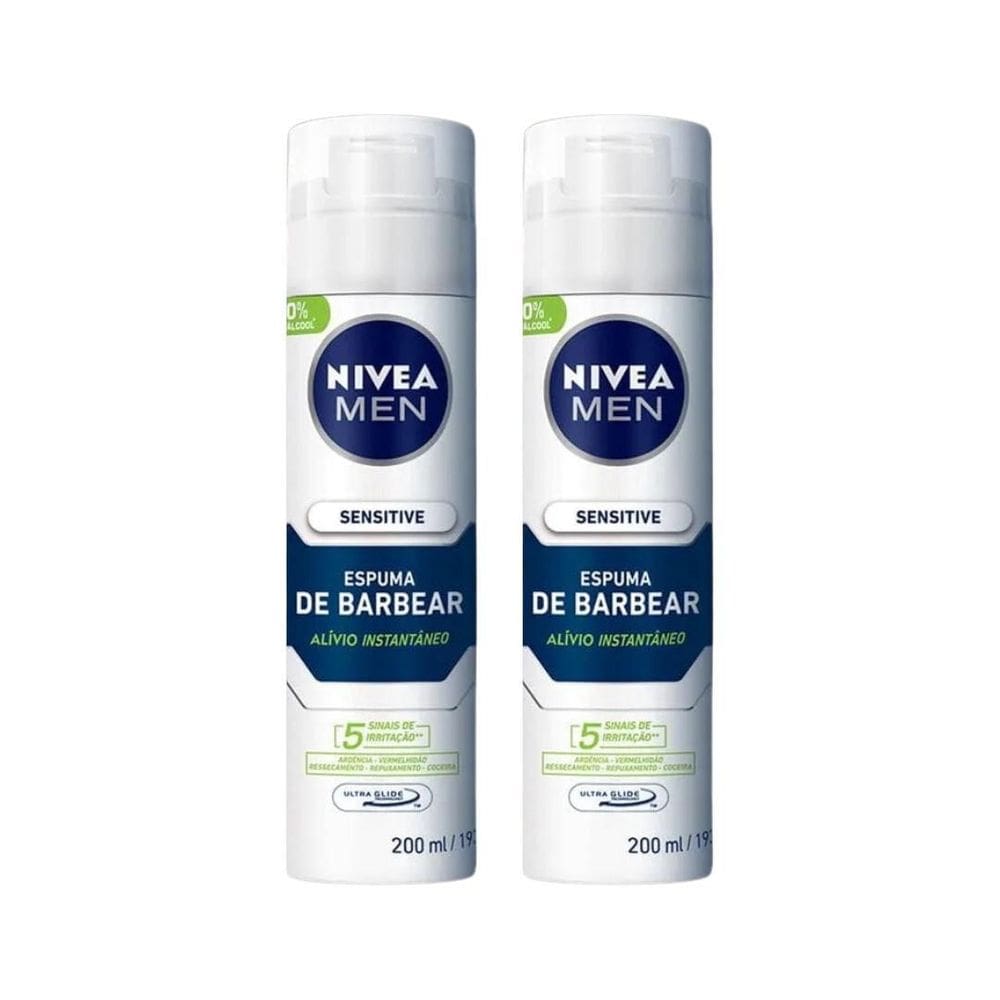 Espuma De Barbear Nivea 200Ml Sensitive - Kit C/2Un