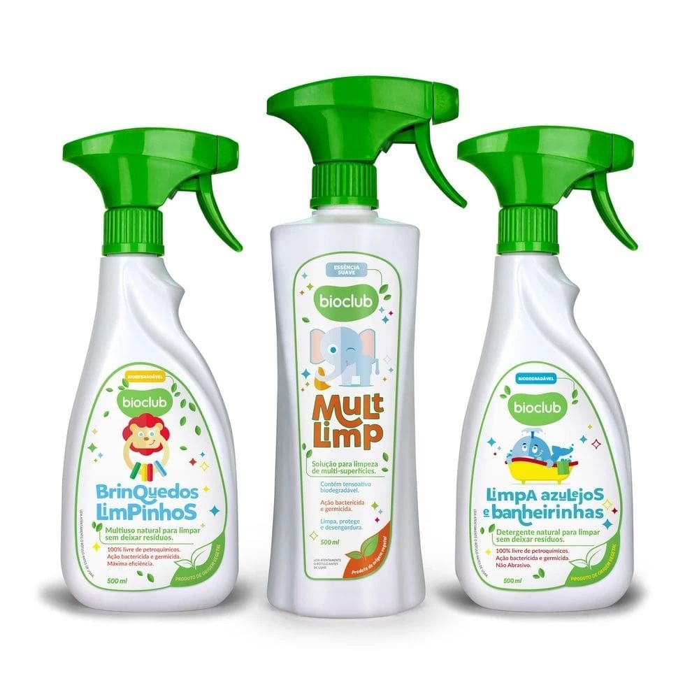 Kit Box Limpeza Multlimp + Brinquedos + Azulejos Bioclub