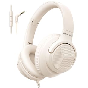 Fones de ouvido Botesty Sound Wired com microfone Over Ear Beige