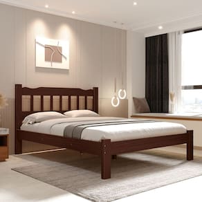 Cama Perola Queen 160 Madeira Maciça Reforçada Castanho Nemargi