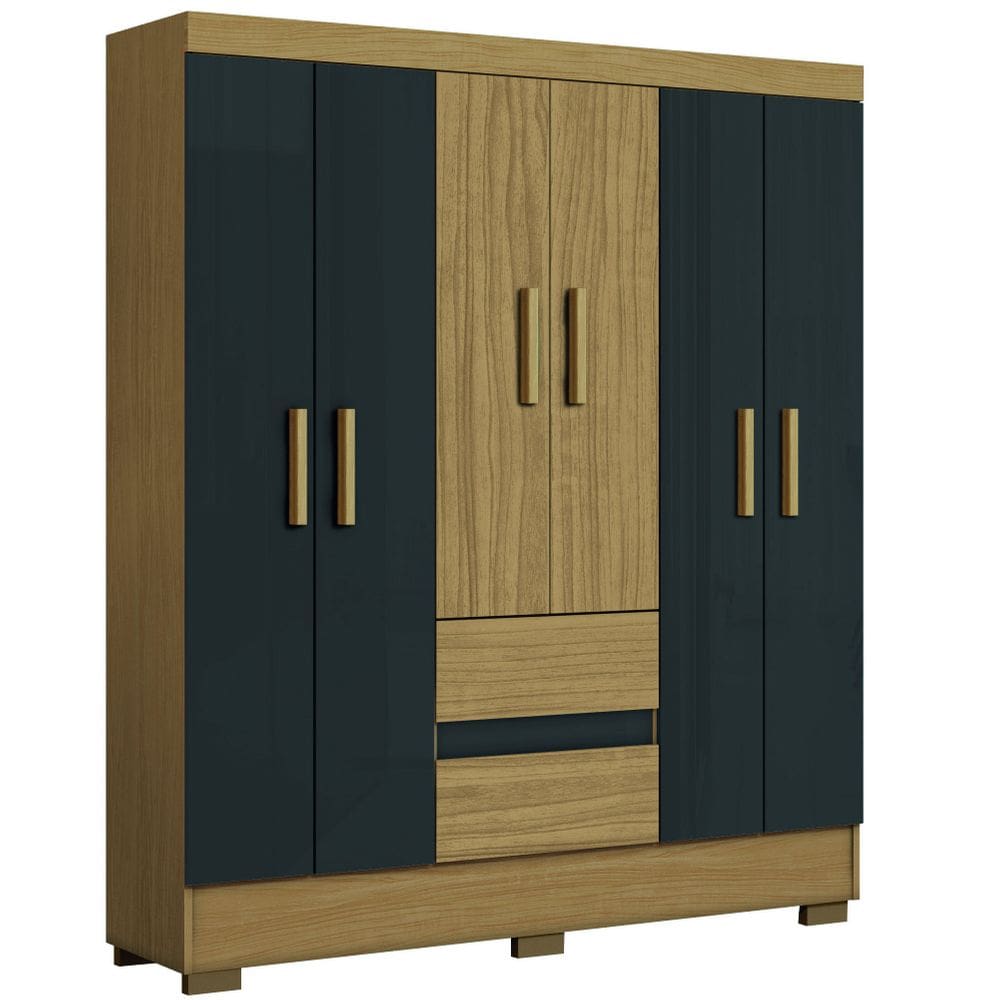 Guarda Roupas Casal 6 Portas 2 Gavetas Coimbra Aramóveis