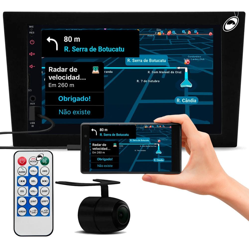 Multimídia Gm Corsa Montana Vectra Meriva Espelhamento Bluetooth USB SD Card + Moldura + Câmera Ré