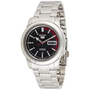 Relógio masculino Seiko SNKK31 de aço inoxidável automático resistente à água 30m