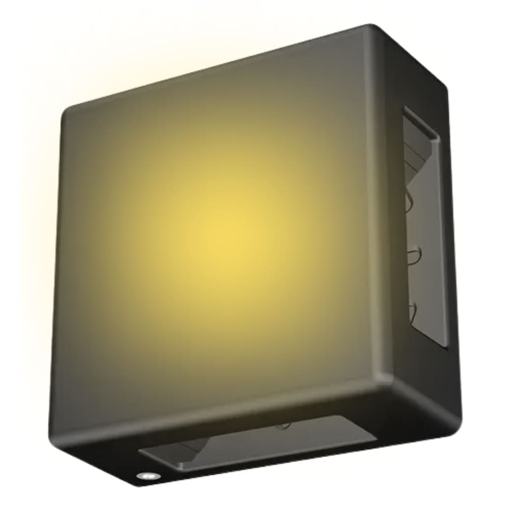 Kit 2 Luminária Arandela LED Preta ou Branca Kian IP65 4 Focos 6w Luz Amarela 3000K