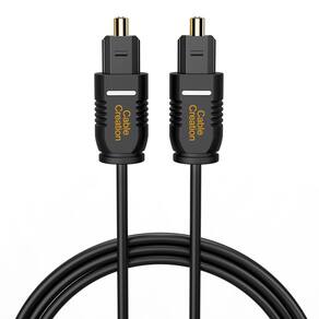 Cabo óptico de áudio digital CableCreation 15FT, pacote com 2 unidades, preto