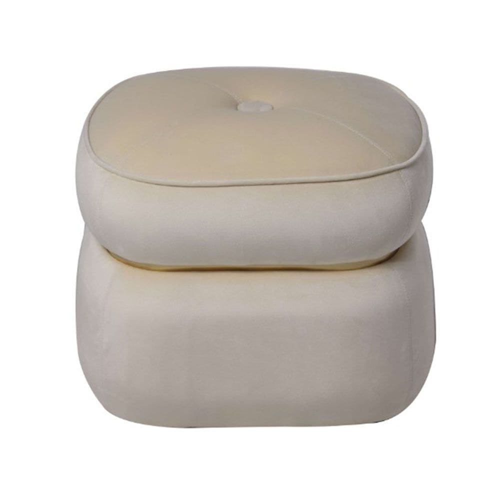 Puff Mercúrio - Veludo Creme