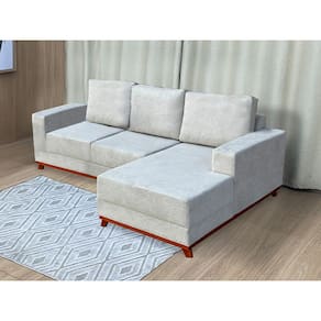 Sofá 3 Lugares 2,50 m Bege Bouclé Chaise Lays Plus