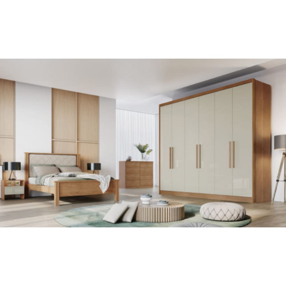 Guarda Roupa Casal 6 Portas 8 Gavetas - New Vértice - Móveis Novo Horizonte