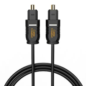 Cabo óptico de áudio digital CableCreation 6FT, pacote com 5 unidades, preto