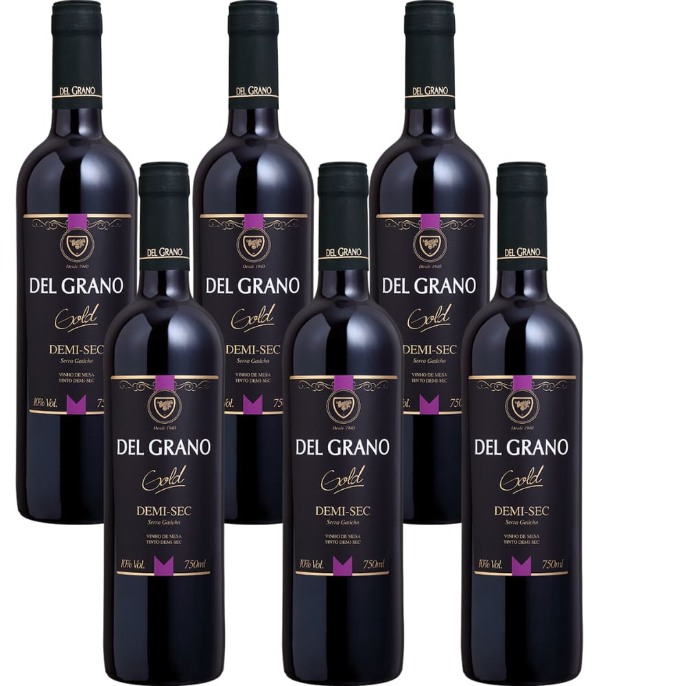 Cx 6 Vinho Del Grano Tinto Demi-Sec 750 ml