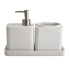 Conjunto Para Banheiro Em Poliresina Branco Com 3 Peças Mart