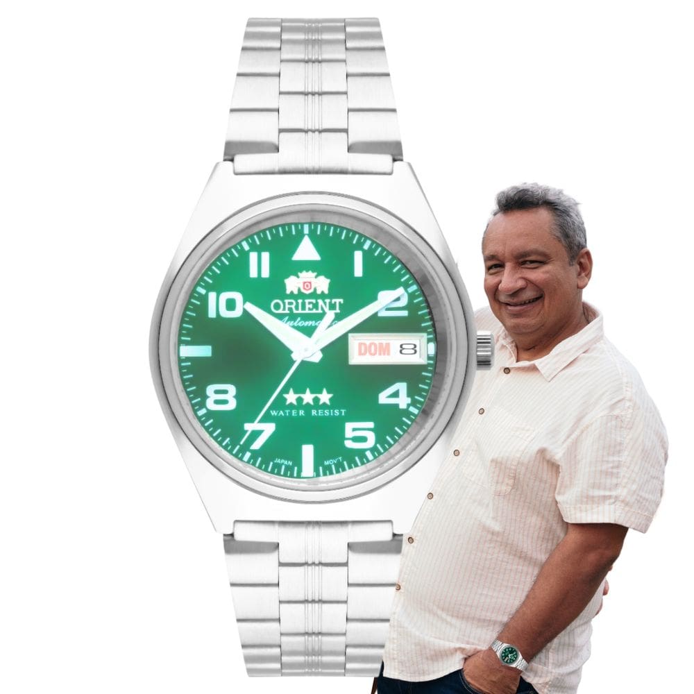 Relógio Orient Masculino Automático Mecânico 3 Estrelas Aço Inóx Prova D`água 30 Metros Casual Prata 469SS083F E2SX