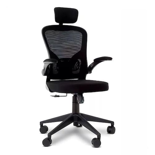 imagem-Cadeira Presidente Escritório Giratória Apoio de Cabeça Fox Office Preta - 46A  - Preto 