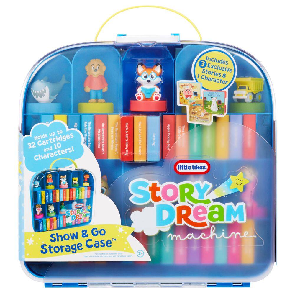 Estojo de armazenamento Little Tikes Story Dream Machine com livros 3+