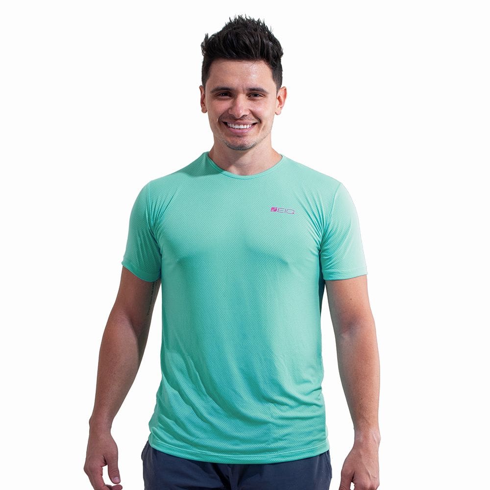 Camiseta Zeiq Esportiva Slim Dry Advanced Azul Tiffany