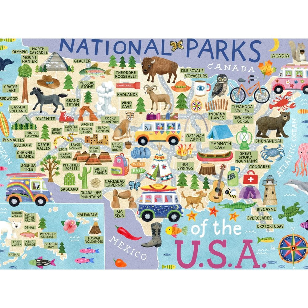 Quebra-cabeça: Mapa dos Parques Nacionais do Ceaco, 500 peças