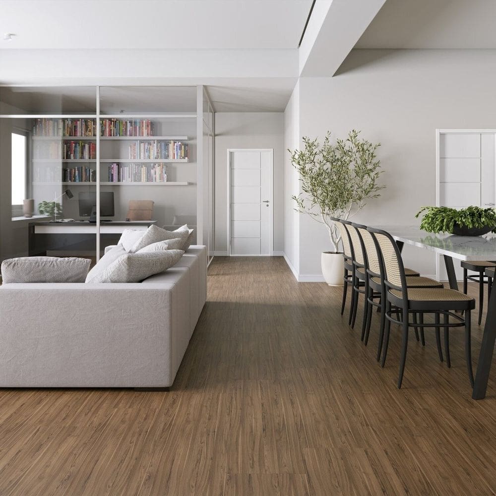 Piso Laminado 35,7cm X 7mm X 1,35m Max Elegance Click Eucafloor - caixa com 3,87m2 - Noce Borgonha
