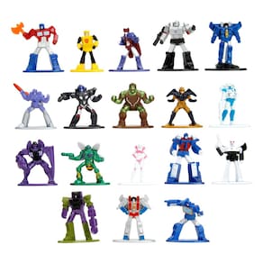 Pacote com 18 bonecos fundidos sob pressão Toy Jada Toys Transformers Nano Metalfigs