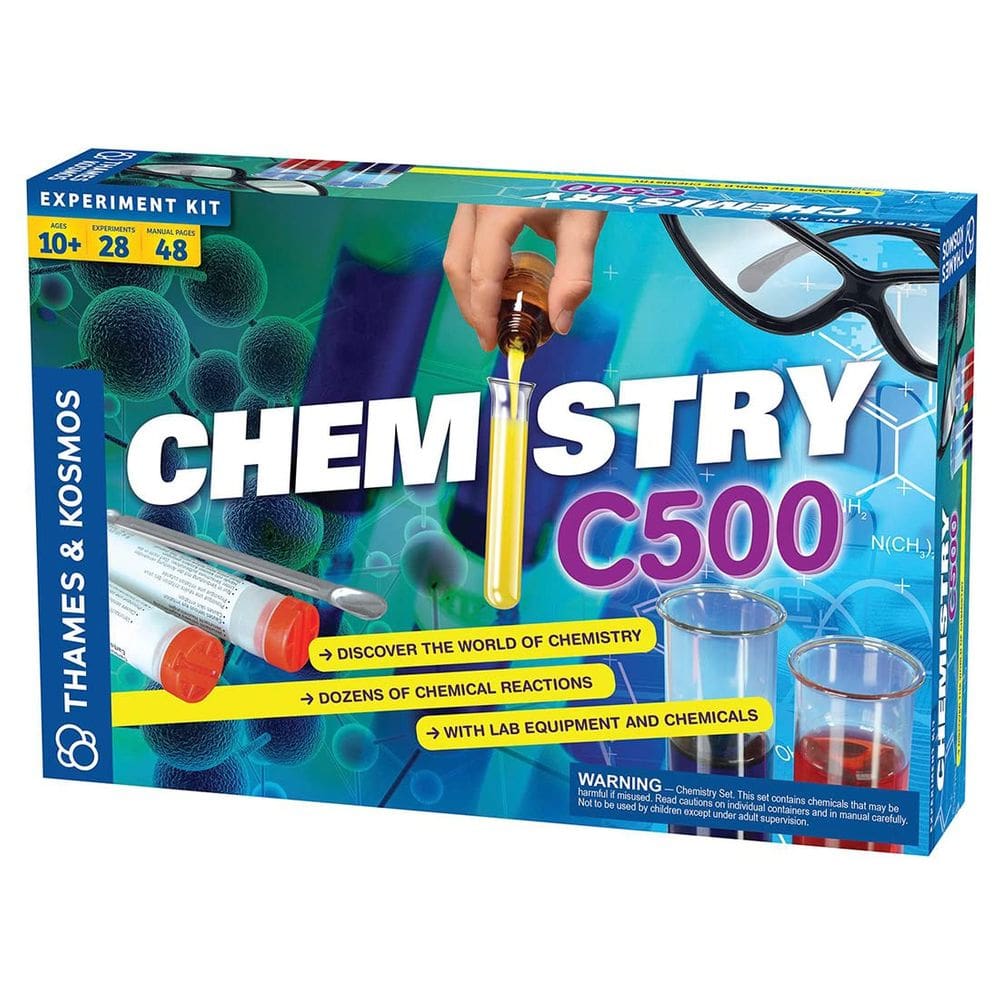 Kit científico Thames & Kosmos Chemistry Chem C500 com 28 experimentos