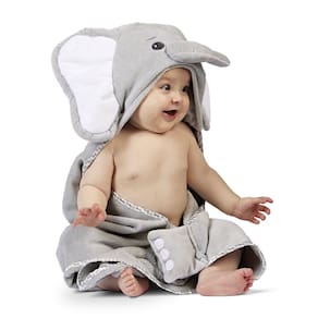 Toalha de banho com capuz Bearington Baby Lil` Spout Elephant 60x60cm