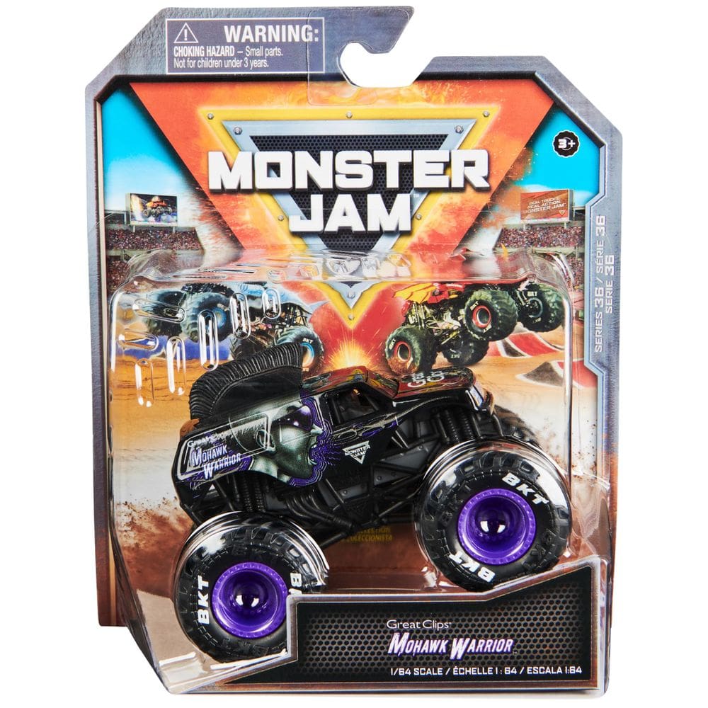 Toy Monster Truck Monster Jam Mohawk Warrior em escala 1:64